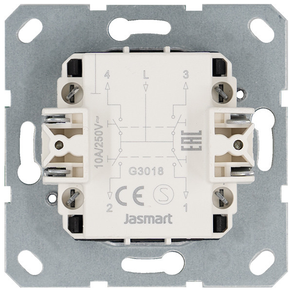 Выключатель одноклавишный для штор 10A 250V с накладкой, цвет Тауп Jasmart G3018T Выключатель одноклавишный для штор 10A 250V с накладкой, цвет Тауп Jasmart G3018T