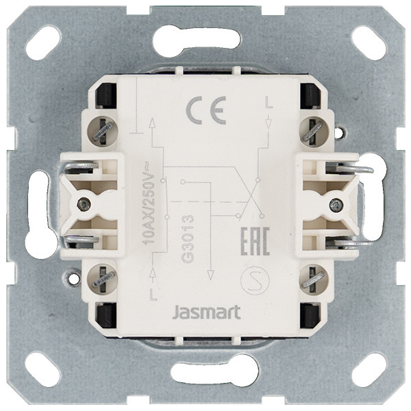 Выключатель одноклавишный перекрестный 10A 250V с накладкой, цвет Тауп Jasmart G3013T Выключатель одноклавишный перекрестный 10A 250V с накладкой, цвет Тауп Jasmart G3013T