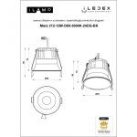 Встраиваемый светильник iLedex Mars 212-12W-D95-3000K-24DG-BK