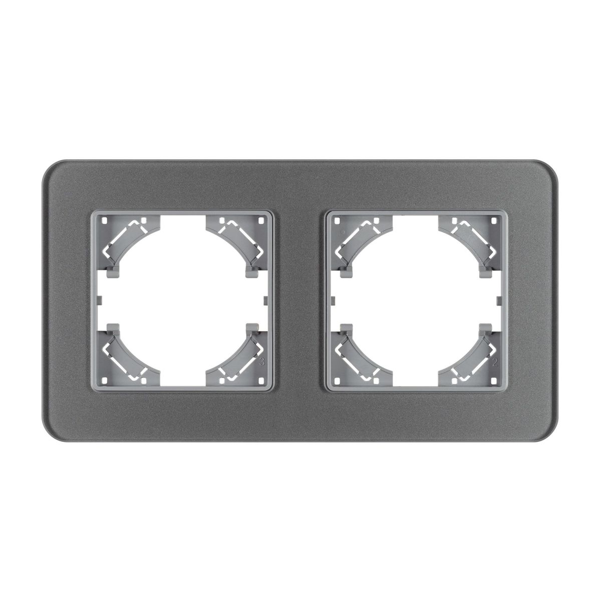 Рамка на 2 поста стеклянная Arlight FRM-OMALI-GS-2-GR 049694 Рамка на 2 поста стеклянная Arlight FRM-OMALI-GS-2-GR 049694