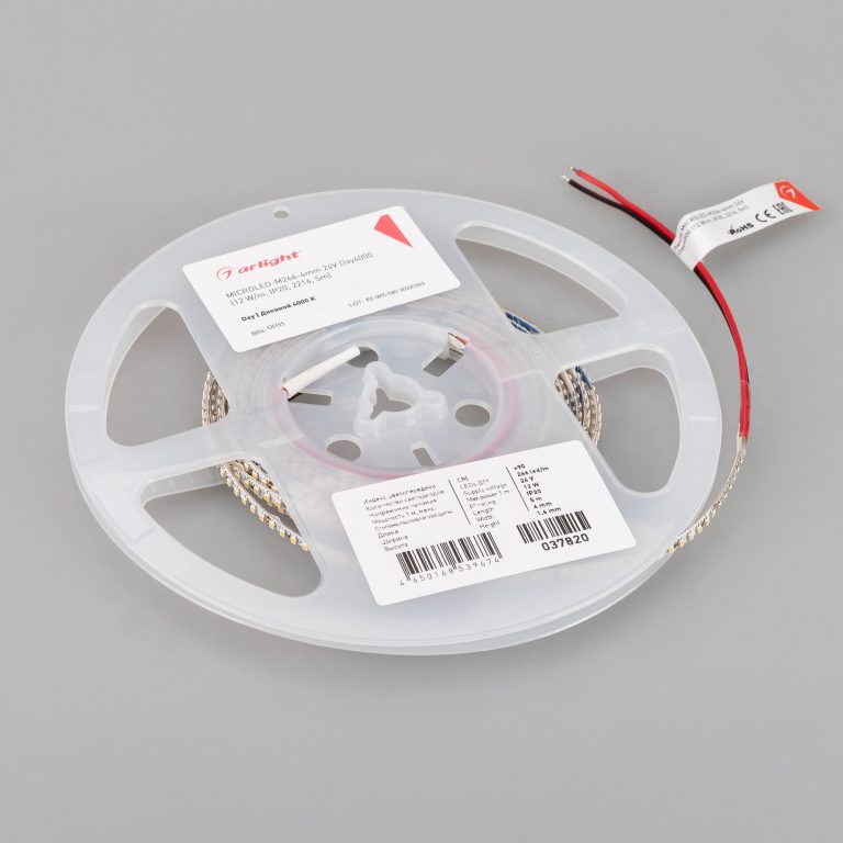 Светодиодная лента Arlight MICROLED-M266-4mm 24V Day4000 (12 W/m, IP20, 2216, 5m) 037820