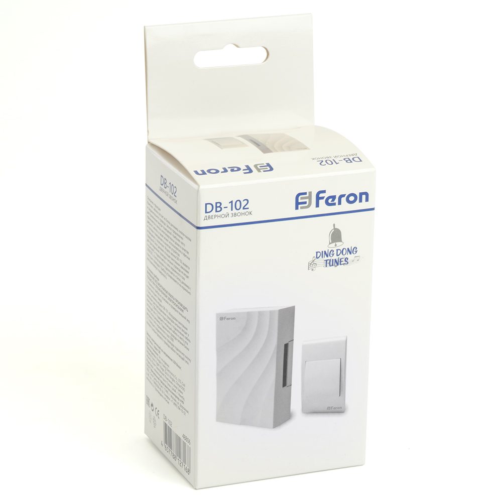 Звонок с кнопкой проводной электромеханический Feron DB-102 48806 Звонок с кнопкой проводной электромеханический Feron DB-102 48806