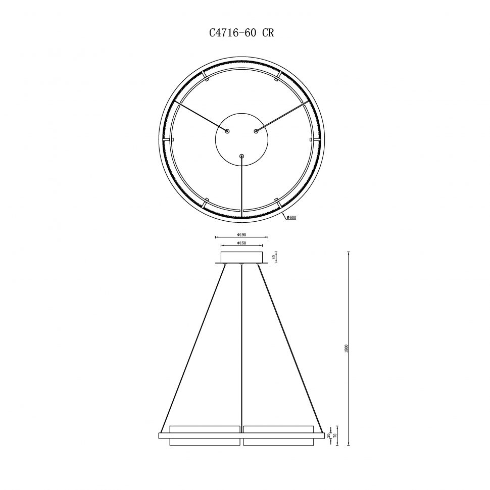 Подвесная люстра iLedex Meridian C4716-60 CR Подвесная люстра iLedex Meridian C4716-60 CR