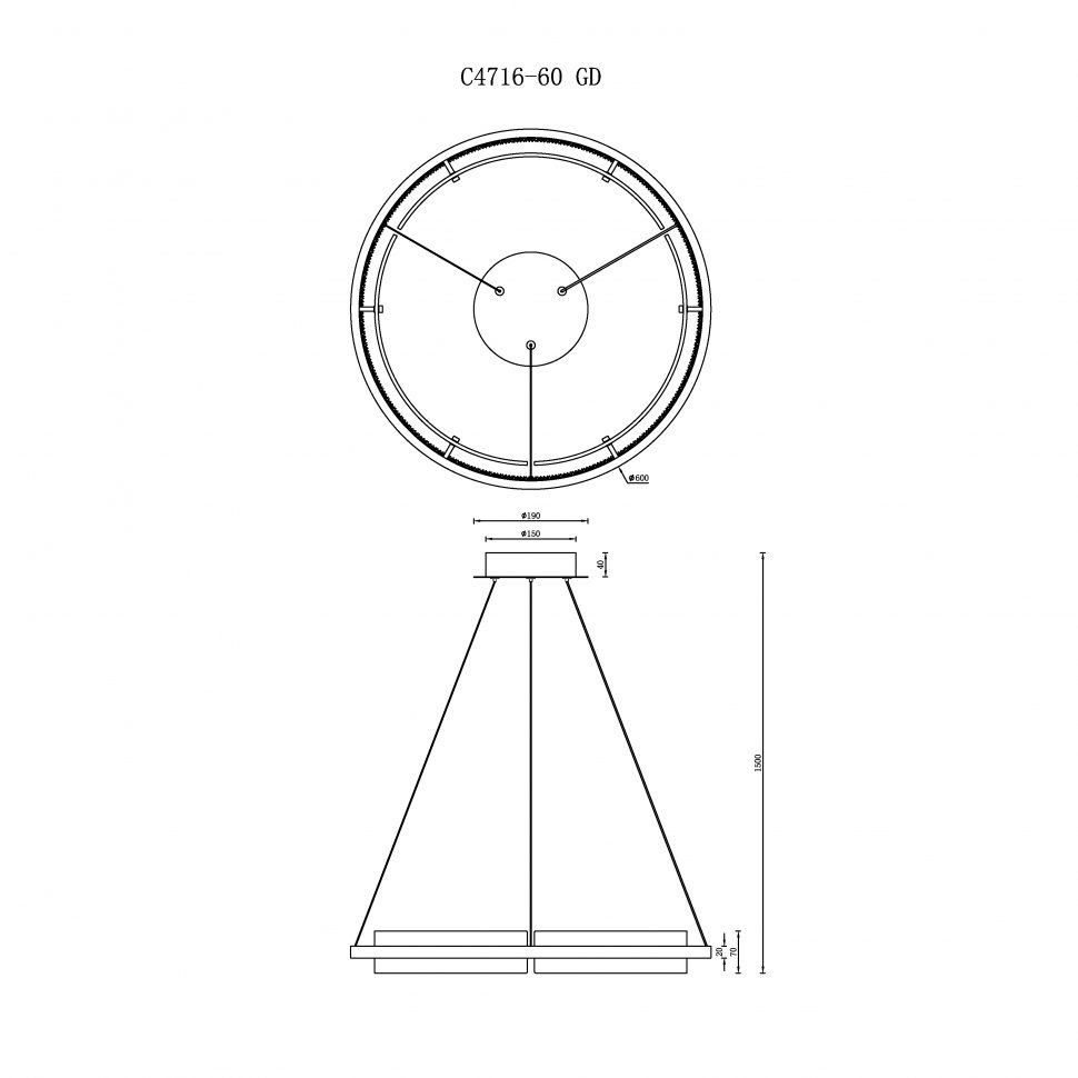 Подвесная люстра iLedex Meridian C4716-60 GD Подвесная люстра iLedex Meridian C4716-60 GD