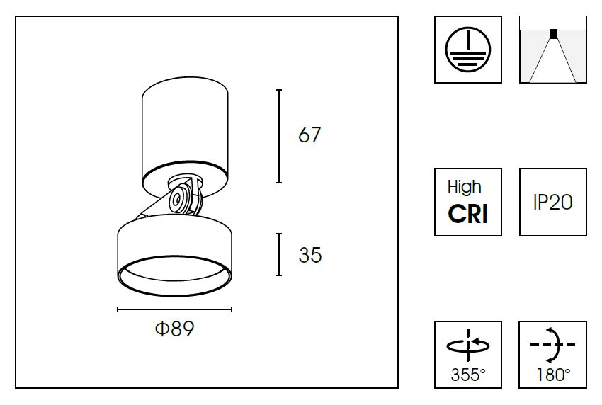 Накладной спот Delight Collection WB8512DR Накладной спот Delight Collection WB8512DR