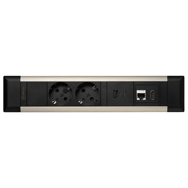 Блок розеток 41T (2 секции, USB + type C + RJ45 + HDMI) Mebax 00-00002593 Блок розеток 41T (2 секции, USB + type C + RJ45 + HDMI) Mebax 00-00002593