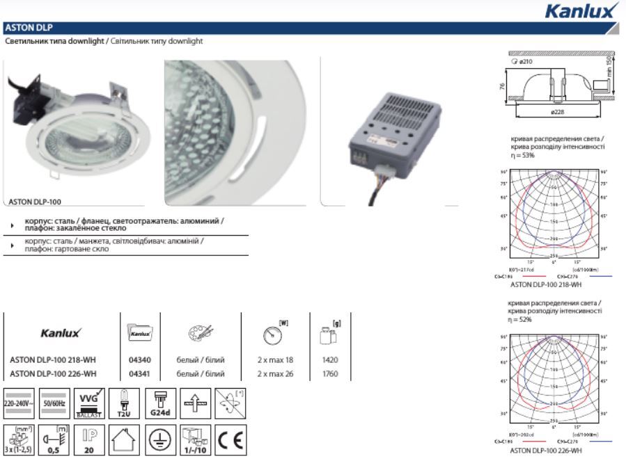Встраиваемый светильник Kanlux Aston 4341 Встраиваемый светильник Kanlux Aston 4341
