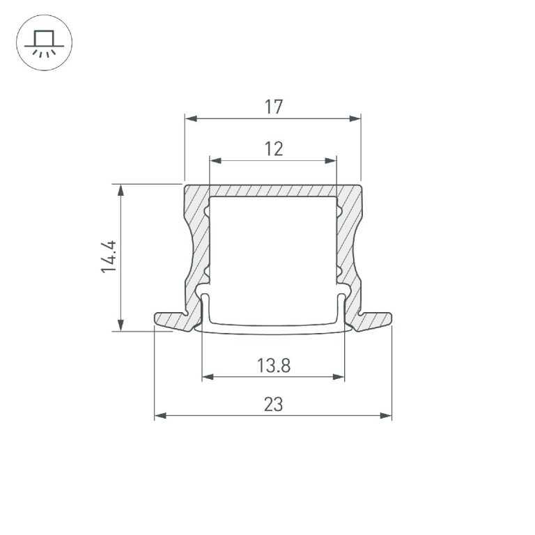 Профиль Arlight ARH-LINE-2315-F-2000 ANOD GOLD 039991