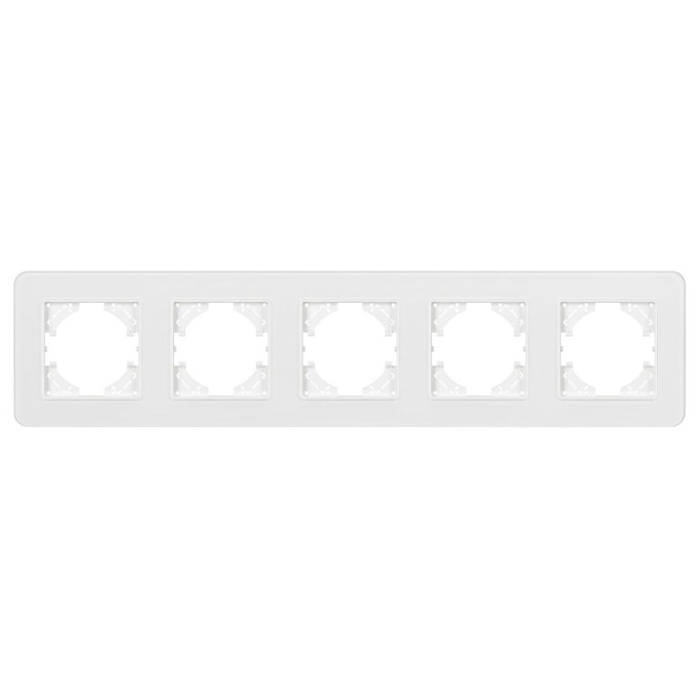 Рамка на 5 постов стеклянная Arlight FRM-OMALI-GS-5-WH 049704