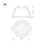 Встраиваемый светильник Arlight MS-ALORA-BUILT-R140-12W Day4000-MIX 048085