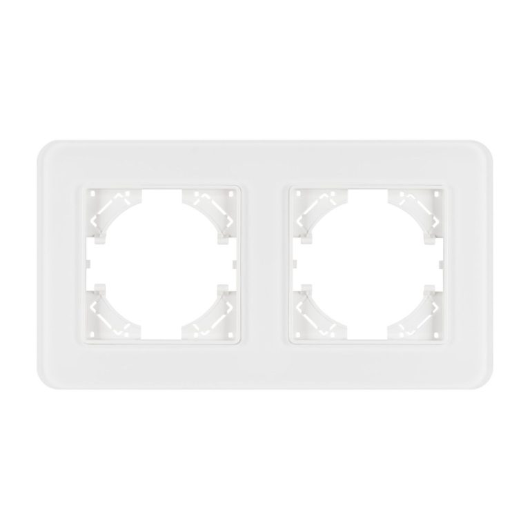 Рамка на 2 поста стеклянная Arlight FRM-OMALI-GS-2-WH 049692