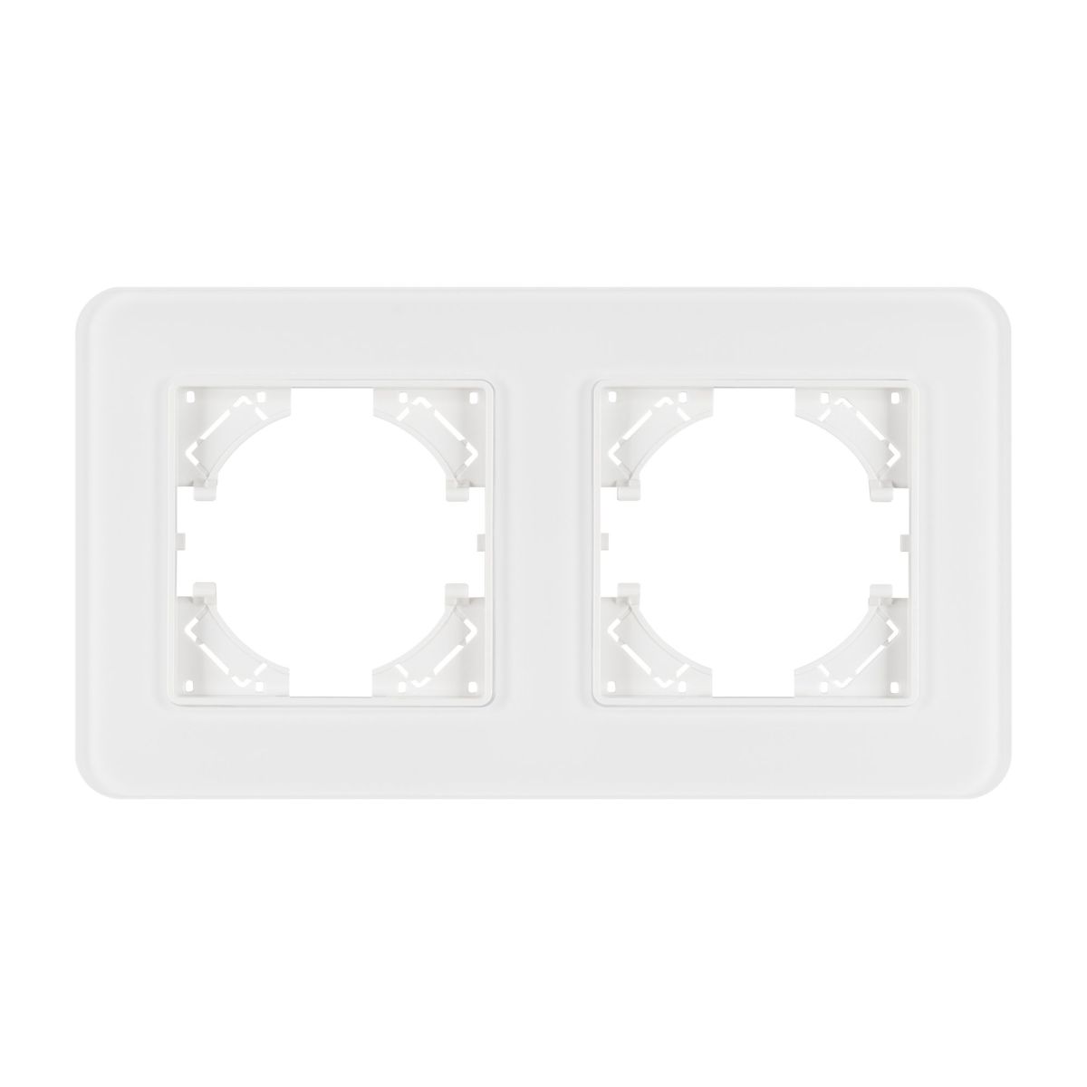 Рамка на 2 поста стеклянная Arlight FRM-OMALI-GS-2-WH 049692 Рамка на 2 поста стеклянная Arlight FRM-OMALI-GS-2-WH 049692
