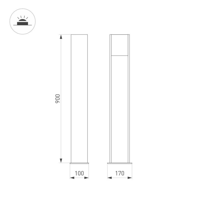 Ландшафтный светильник Arlight LGD-SEKVOYA-BOLL-H900-11W Warm3000 (BK, 120 deg, 230V) 054980