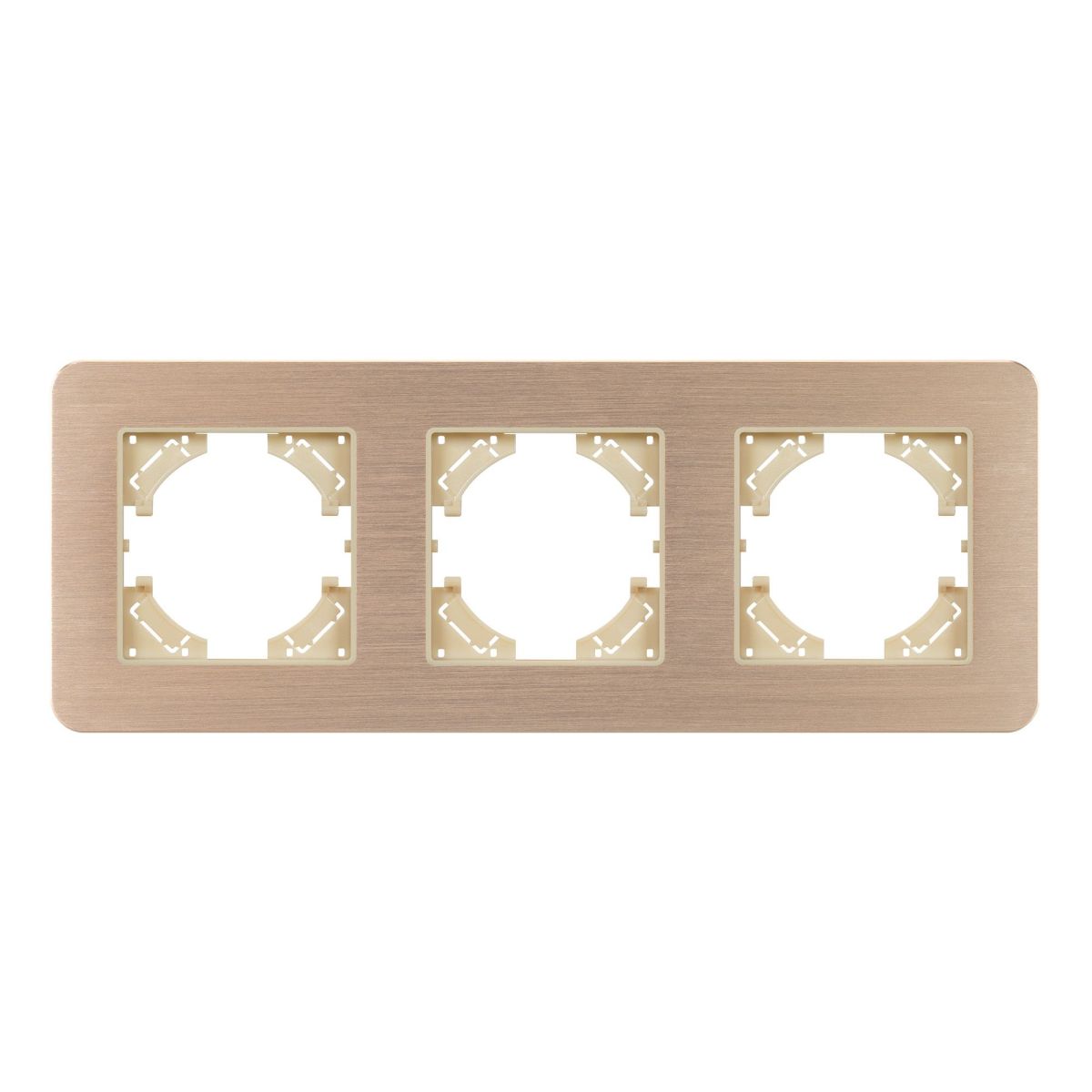Рамка на 3 поста алюминиевая Arlight FRM-AKIRY-AL-3-GD 049730 Рамка на 3 поста алюминиевая Arlight FRM-AKIRY-AL-3-GD 049730