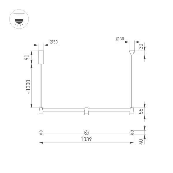 Подвесной светильник Arlight SP-Elizeo-S1000-16W Warm3000 036594 Подвесной светильник Arlight SP-Elizeo-S1000-16W Warm3000 036594