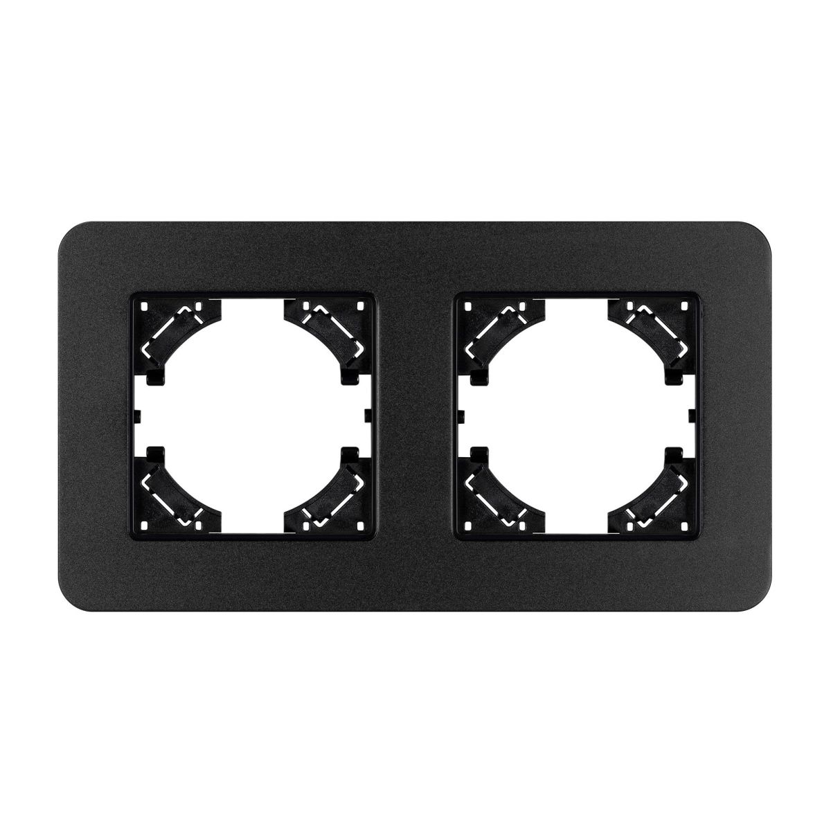 Рамка на 2 поста алюминиевая Arlight FRM-AKIRY-SFAL-2-BK 049738 Рамка на 2 поста алюминиевая Arlight FRM-AKIRY-SFAL-2-BK 049738