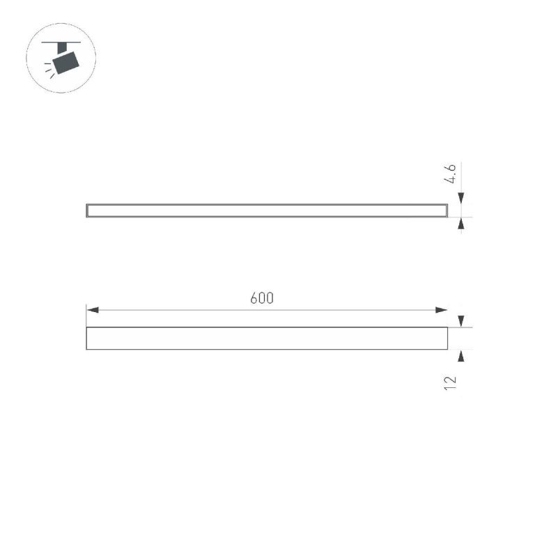 Трековый магнитный светильник Arlight MAG-MICROCOSM-STRIP-L600-10W Warm3000 (BK, 100 deg, 24V) 043267