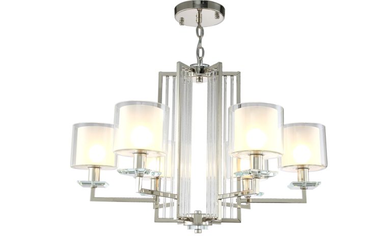 Подвесная люстра Crystal Lux Nicolas NICOLAS SP-PL6 NICKEL/WHITE