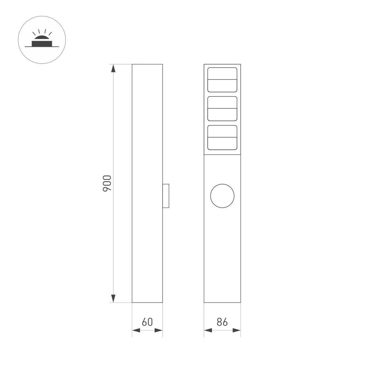 Ландшафтный светильник Arlight LGD-TILLIS-BOLL-SOCKET-H900-12W Warm3000 (GR, 92 deg, 230V) 055038 Ландшафтный светильник Arlight LGD-TILLIS-BOLL-SOCKET-H900-12W Warm3000 (GR, 92 deg, 230V) 055038