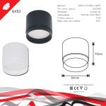 Накладной светильник Reluce 53007-9.5-001LD GX53 WT