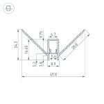 Алюминиевый профиль Arlight DECORE-S6-EXT-COMFORT-2000 ANOD внешний 043162