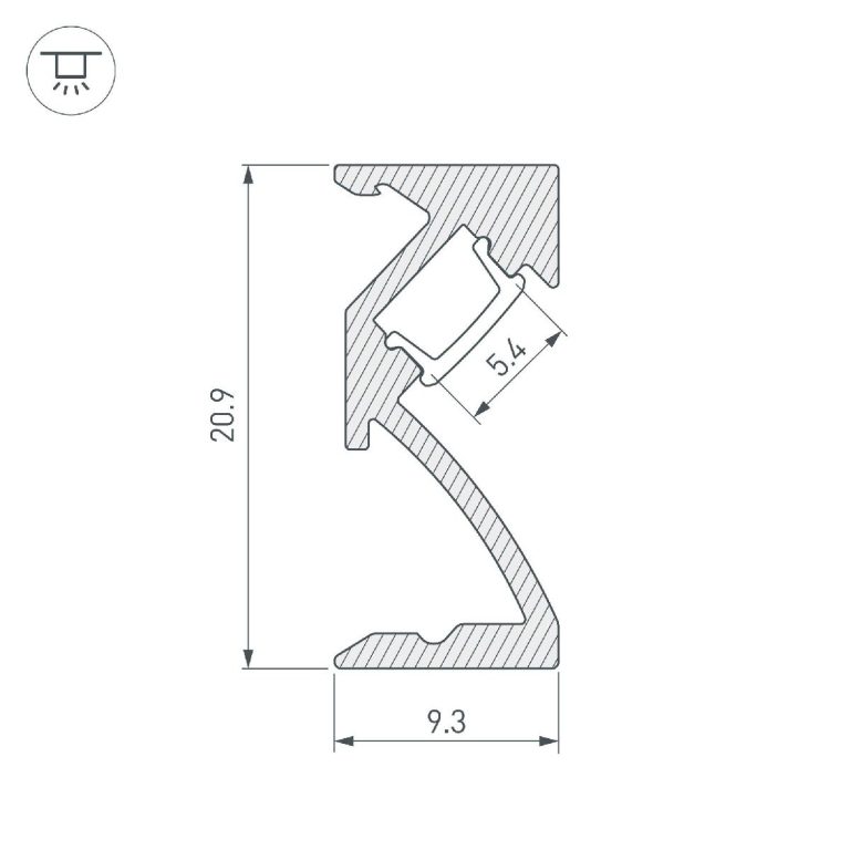 Профиль Arlight SL-BEVEL-W21-2000 ANOD 043687