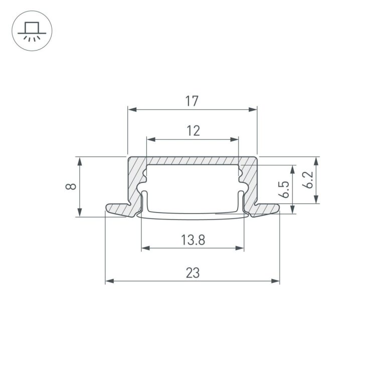 Профиль Arlight LINE-2308-F-2000 WHITE 044237(1)