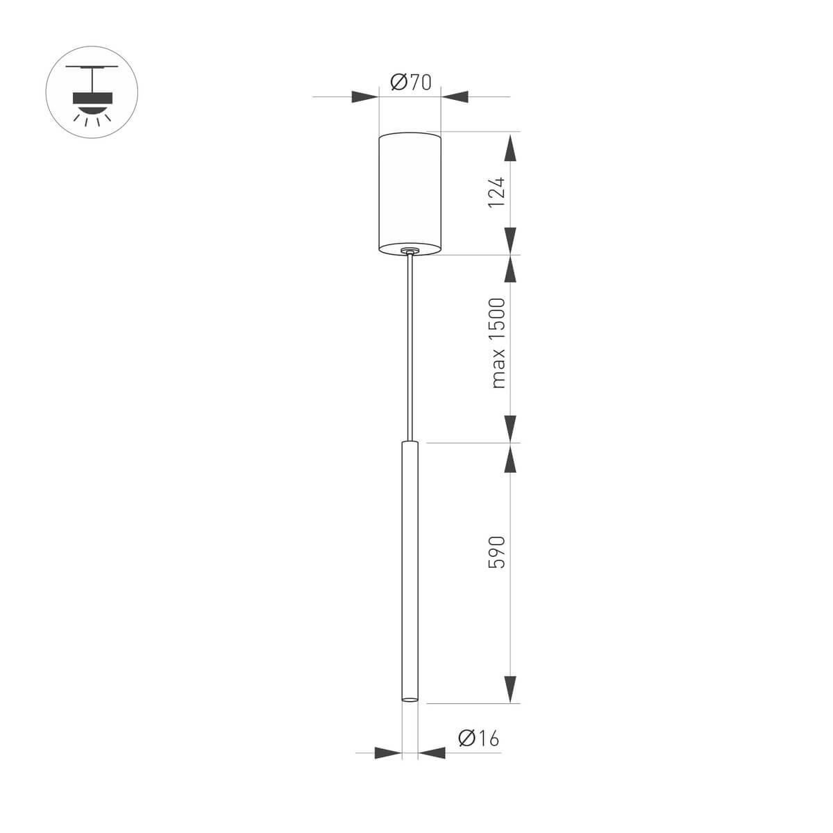 Подвесной светильник Arlight SP-Umbra-Hang-V-L600-10W Warm3000 036949 Подвесной светильник Arlight SP-Umbra-Hang-V-L600-10W Warm3000 036949