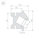Профиль Arlight SL-BEVEL-H12-F13-2000 ANOD IRON GREY 045329