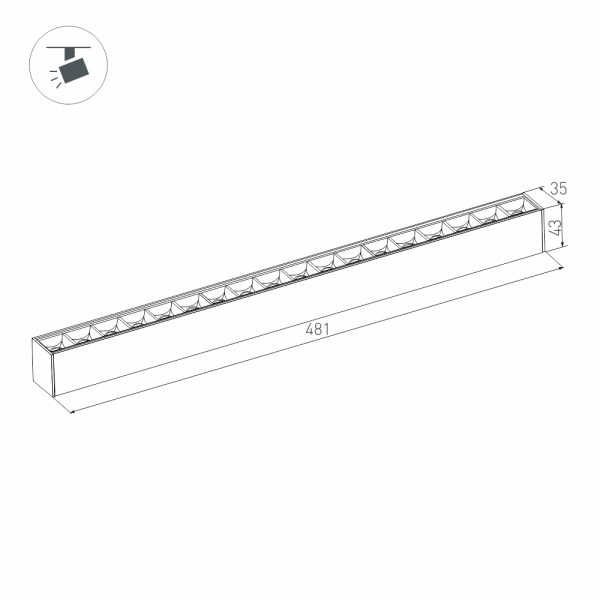 Трековый светодиодный светильник Arlight Mag-Laser-45-L480-27W Warm3000 032648 Трековый светодиодный светильник Arlight Mag-Laser-45-L480-27W Warm3000 032648