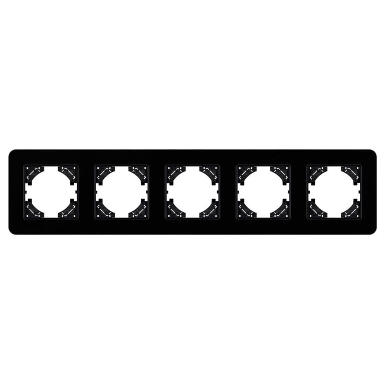 Рамка на 5 постов стеклянная Arlight FRM-OMALI-GS-5-BK 049705