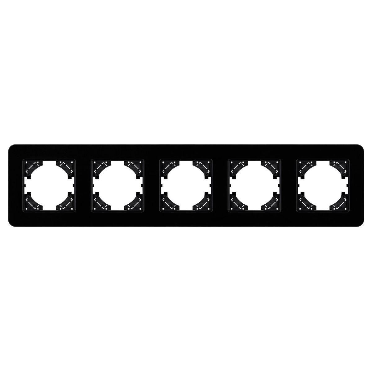 Рамка на 5 постов стеклянная Arlight FRM-OMALI-GS-5-BK 049705 Рамка на 5 постов стеклянная Arlight FRM-OMALI-GS-5-BK 049705