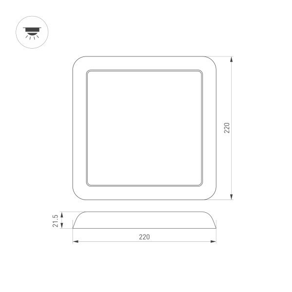 Встраиваемый светильник Arlight CL-Fiokk-S220x220-18W Day4000-Mix 034471 Встраиваемый светильник Arlight CL-Fiokk-S220x220-18W Day4000-Mix 034471