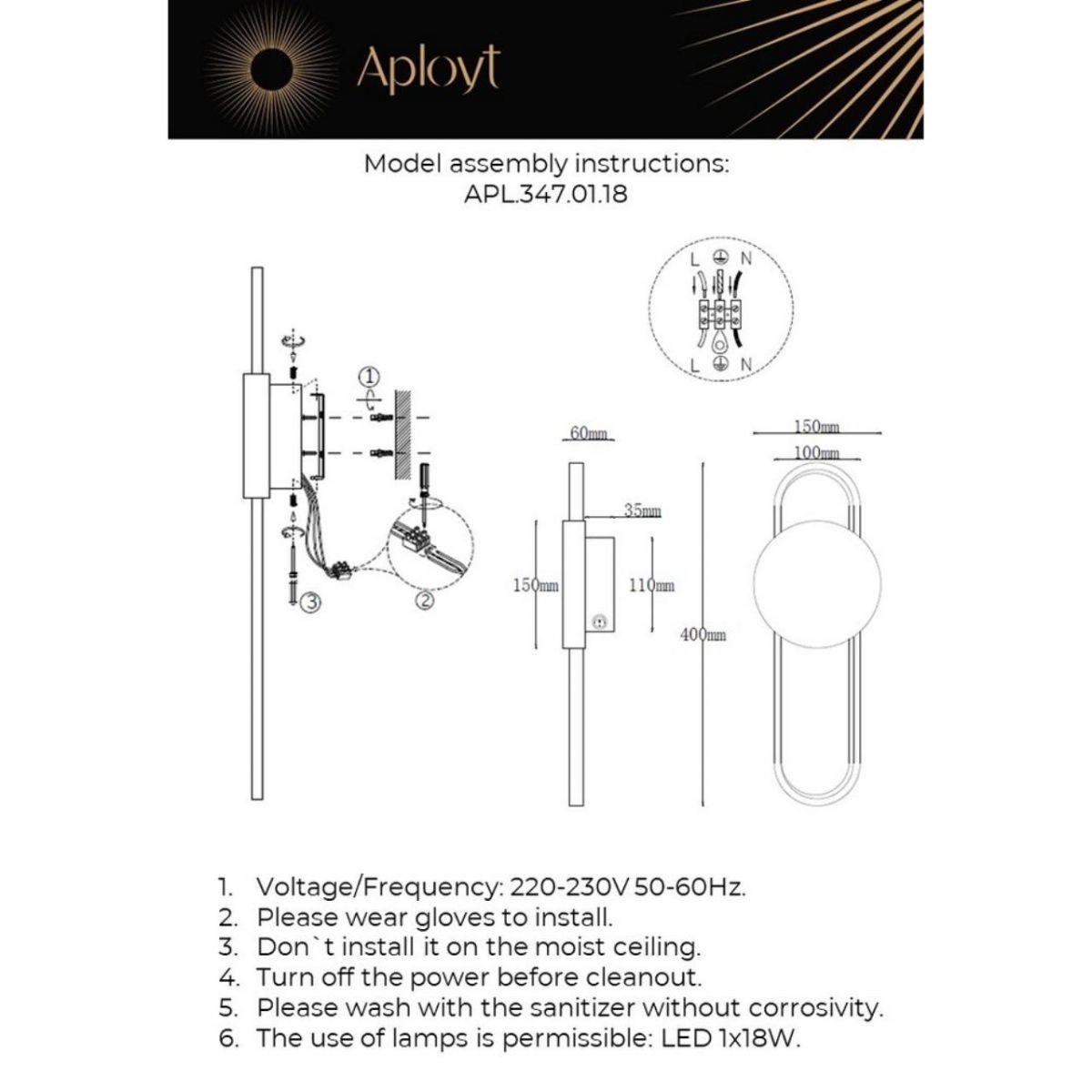 Настенный светильник Aployt Francesco APL.347.01.18 Настенный светильник Aployt Francesco APL.347.01.18