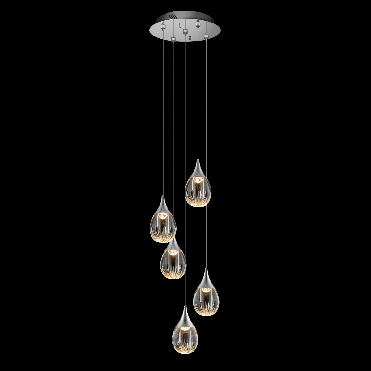 Каскадная люстра Delight Collection Stilla MD24001004-5A chrome/clear Каскадная люстра Delight Collection Stilla MD24001004-5A chrome/clear