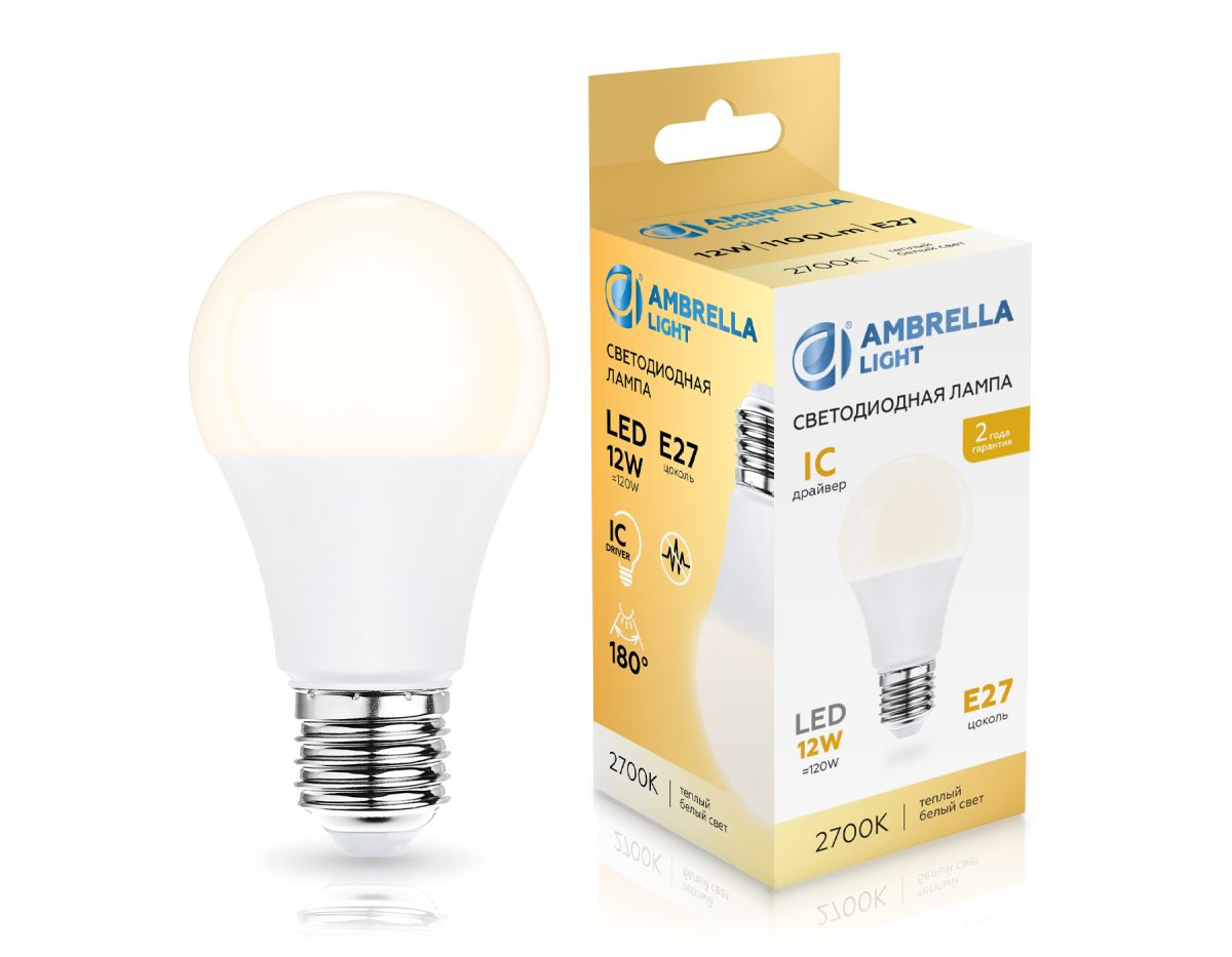 Светодиодная лампа Ambrella Light Bulbing E27 12W 2700K 601203 Светодиодная лампа Ambrella Light Bulbing E27 12W 2700K 601203