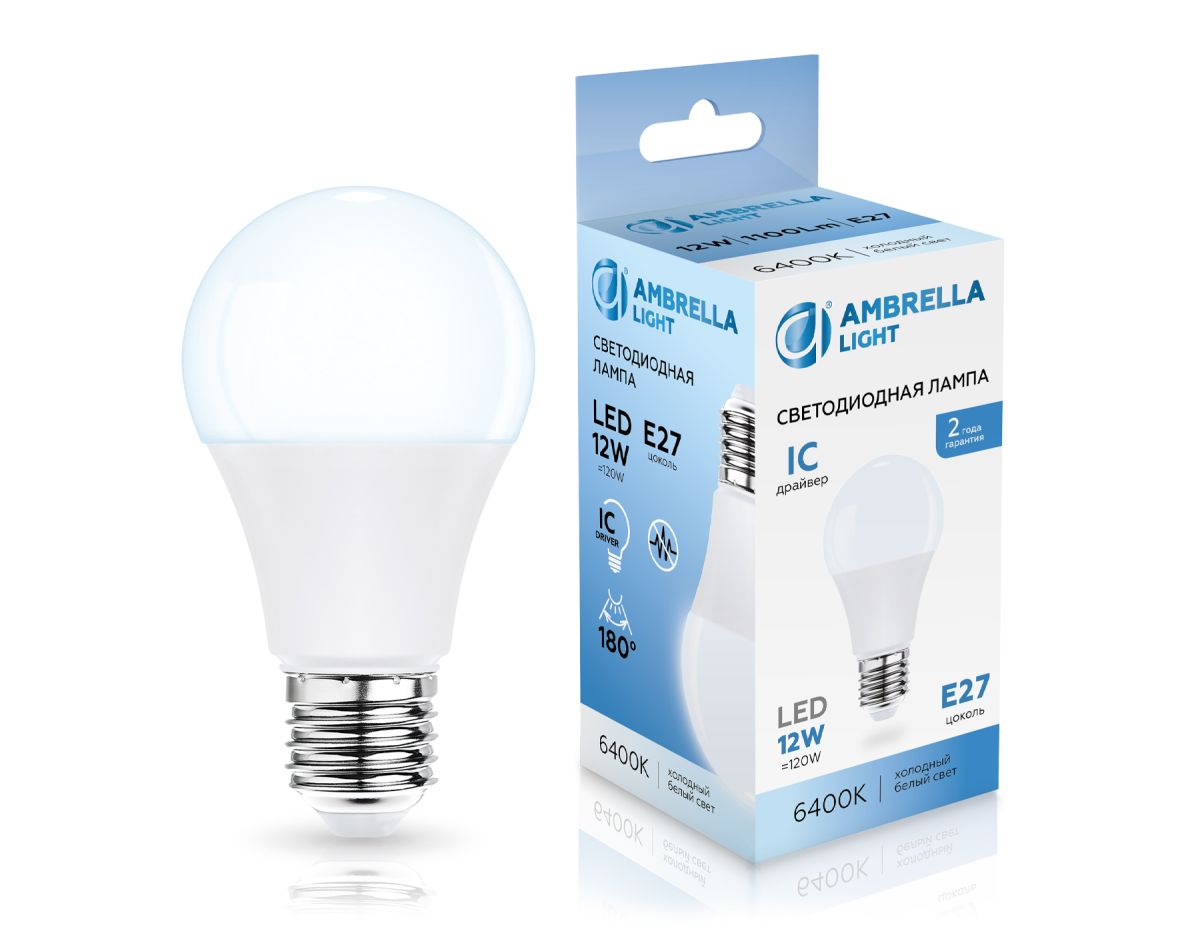Светодиодная лампа Ambrella Light Bulbing E27 12W 6400K 601206 Светодиодная лампа Ambrella Light Bulbing E27 12W 6400K 601206