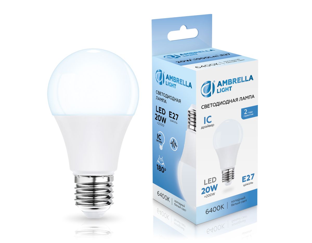 Светодиодная лампа Ambrella Light Bulbing E27 20W 6400K 602006 Светодиодная лампа Ambrella Light Bulbing E27 20W 6400K 602006