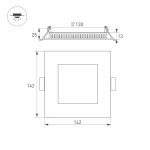 Встраиваемый светодиодный светильник Arlight DL-142x142M-13W Warm White 020130
