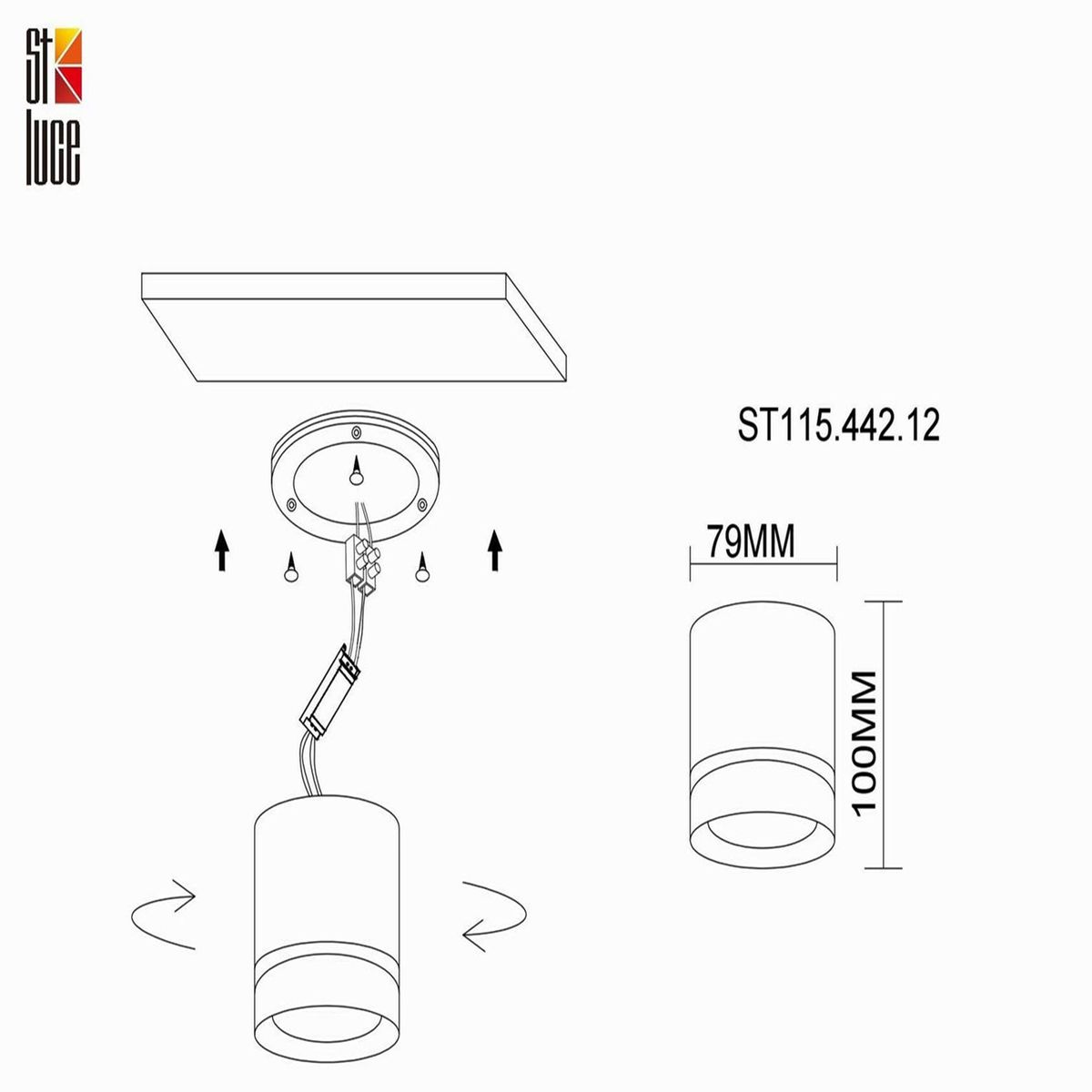Накладной светильник ST Luce ST115 ST115.442.12 Накладной светильник ST Luce ST115 ST115.442.12