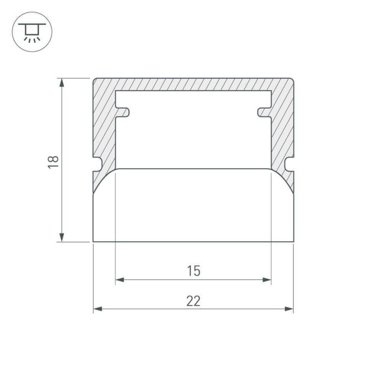 Профиль-держатель Arlight WPH-FLOOR22-2000 ANOD 023291