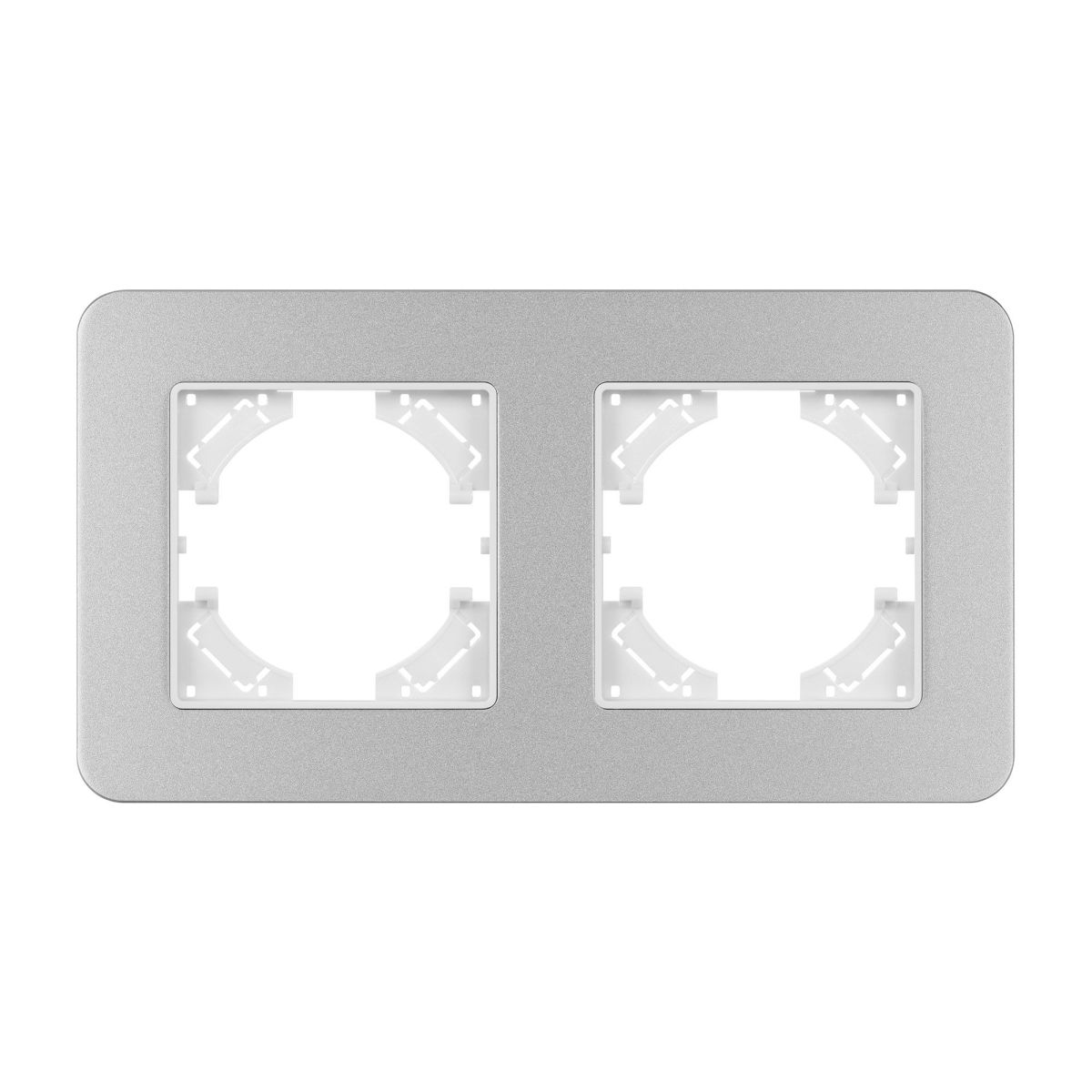 Рамка на 2 поста алюминиевая Arlight FRM-AKIRY-SFAL-2-SR 049737 Рамка на 2 поста алюминиевая Arlight FRM-AKIRY-SFAL-2-SR 049737