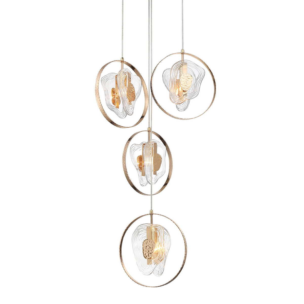 Подвесной светильник Delight Collection Cowley P60669-4 gold/clear Подвесной светильник Delight Collection Cowley P60669-4 gold/clear