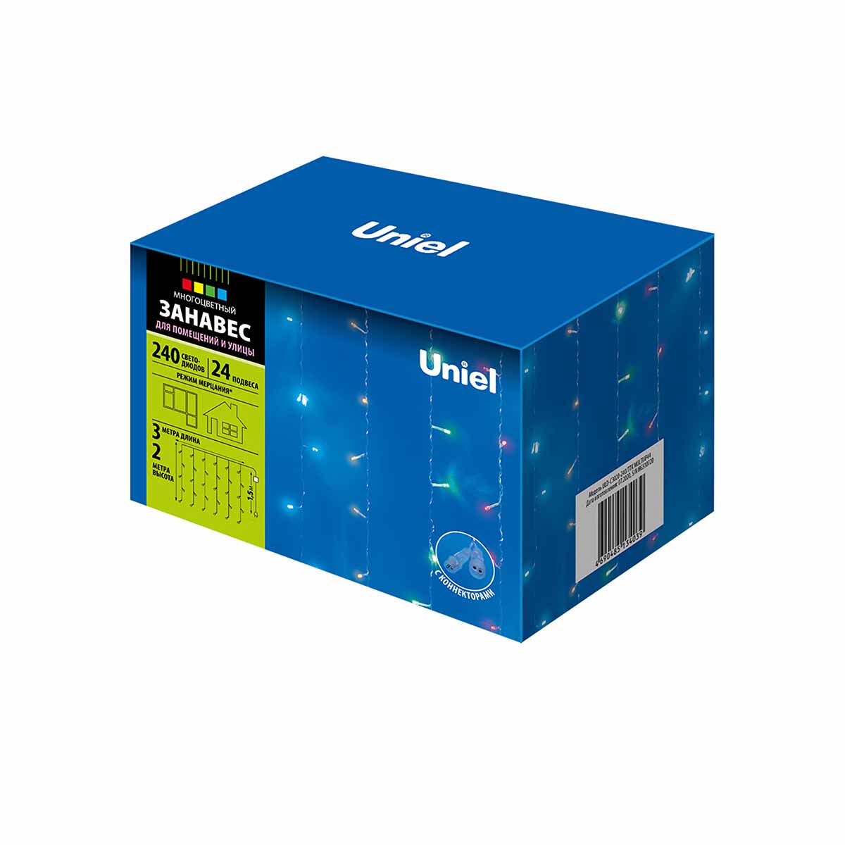 Уличная светодиодная гирлянда (UL-00007216) Uniel занавес 220V разноцветный ULD-C3020-240/TTK Multi IP44 Уличная светодиодная гирлянда (UL-00007216) Uniel занавес 220V разноцветный ULD-C3020-240/TTK Multi IP44