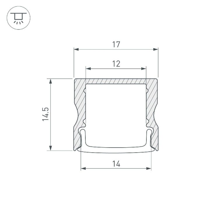 Алюминиевый профиль Arlight LINE-1715-2000 ANOD 044262