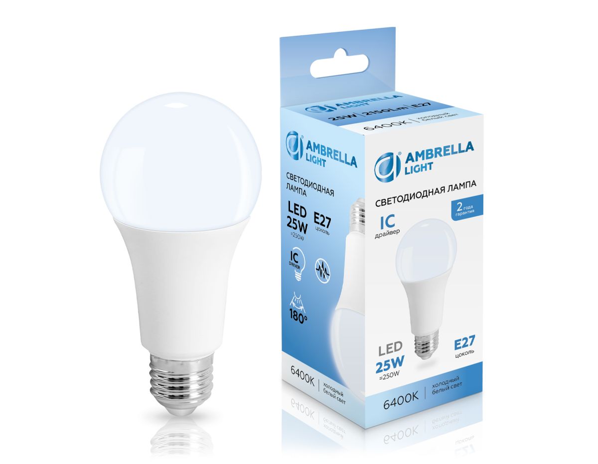 Светодиодная лампа Ambrella Light Bulbing E27 25W 6400K 652506 Светодиодная лампа Ambrella Light Bulbing E27 25W 6400K 652506