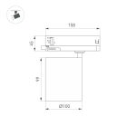 Трековый трехфазный светильник Arlight LGD-DYKE-4TR-R100-36W Day4000 (BK, 20 deg, 230V) 052137