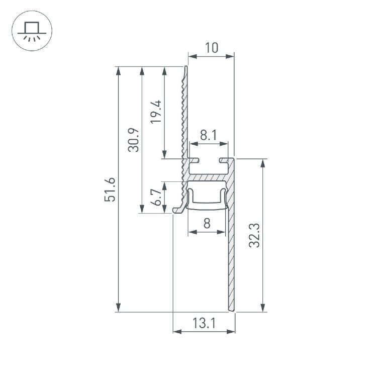 Профиль Arlight PLINTUS-FANTOM-H20-2000 ANOD 048685
