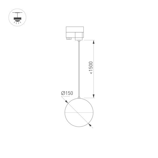 Трековый светильник Arlight LGD-Emisfero-Track-Hang-4TR-R150-11W Day4000 035935 Трековый светильник Arlight LGD-Emisfero-Track-Hang-4TR-R150-11W Day4000 035935