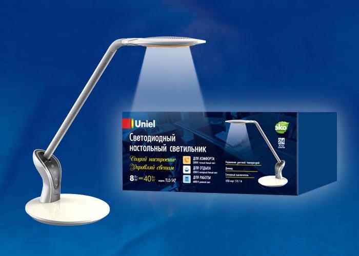 Настольная лампа (UL-00002342) Uniel TLD-547 White/LED/400Lm/3300-6000K/Dimmer Настольная лампа (UL-00002342) Uniel TLD-547 White/LED/400Lm/3300-6000K/Dimmer